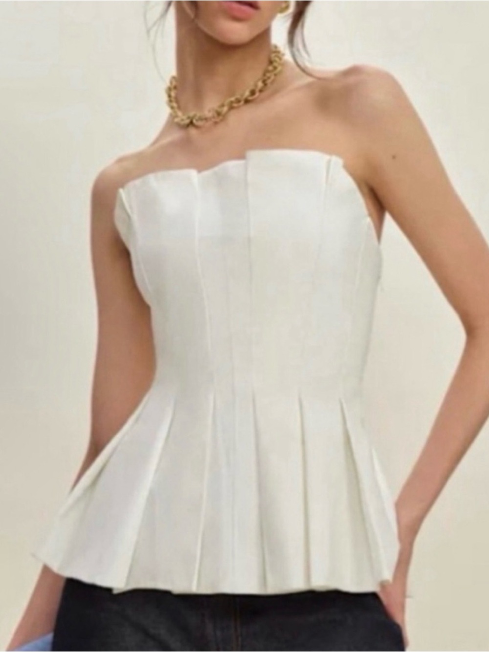 Reformation Ashlyn Strapless Pleated Top Size 6 NWT